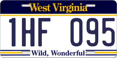 WV license plate 1HF095