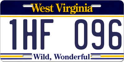 WV license plate 1HF096