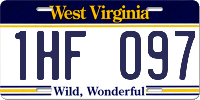 WV license plate 1HF097