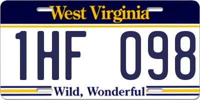 WV license plate 1HF098