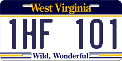 WV license plate 1HF101