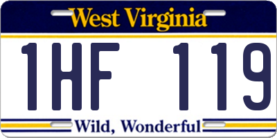 WV license plate 1HF119