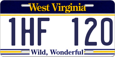WV license plate 1HF120