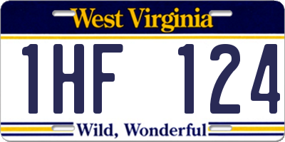 WV license plate 1HF124