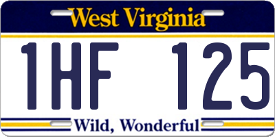 WV license plate 1HF125