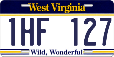 WV license plate 1HF127
