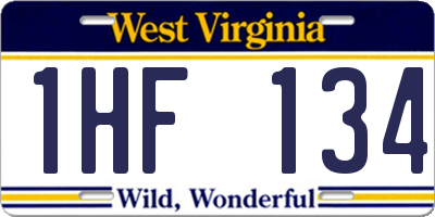 WV license plate 1HF134