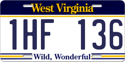 WV license plate 1HF136