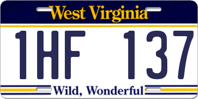 WV license plate 1HF137
