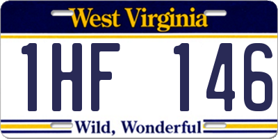 WV license plate 1HF146