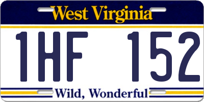 WV license plate 1HF152