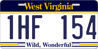 WV license plate 1HF154