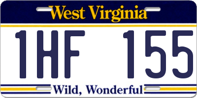 WV license plate 1HF155