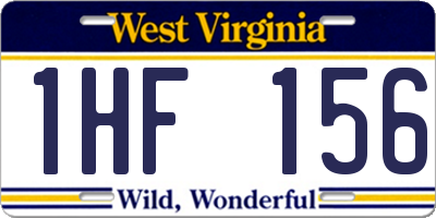 WV license plate 1HF156