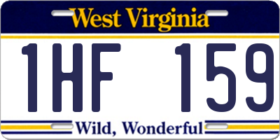 WV license plate 1HF159