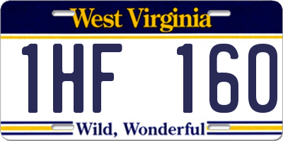 WV license plate 1HF160