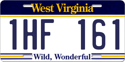 WV license plate 1HF161