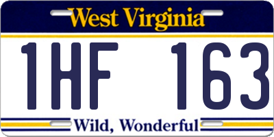 WV license plate 1HF163
