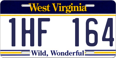 WV license plate 1HF164