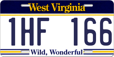 WV license plate 1HF166