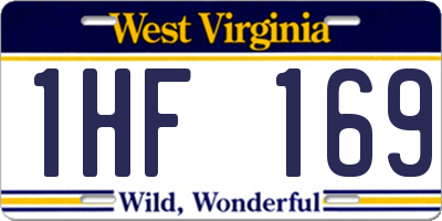 WV license plate 1HF169