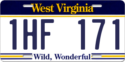 WV license plate 1HF171