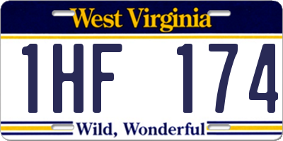 WV license plate 1HF174