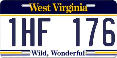 WV license plate 1HF176