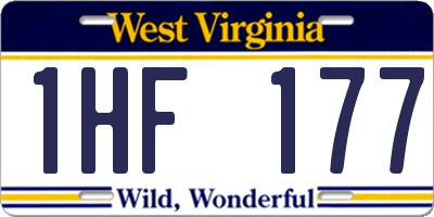 WV license plate 1HF177