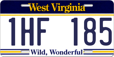 WV license plate 1HF185