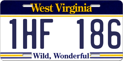 WV license plate 1HF186