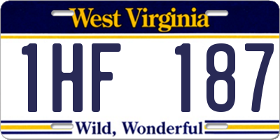 WV license plate 1HF187