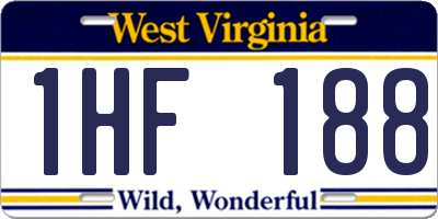 WV license plate 1HF188
