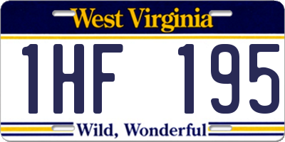 WV license plate 1HF195