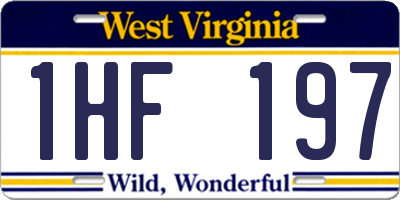 WV license plate 1HF197