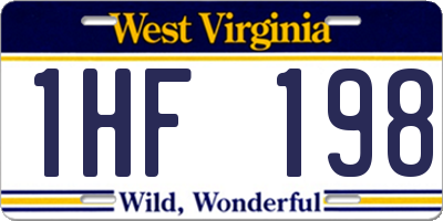 WV license plate 1HF198