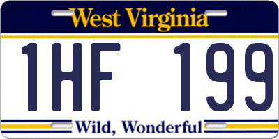 WV license plate 1HF199