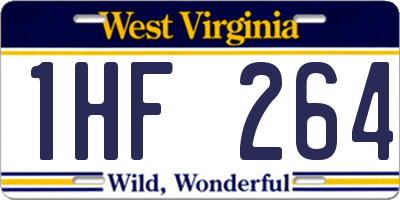 WV license plate 1HF264