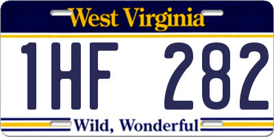 WV license plate 1HF282