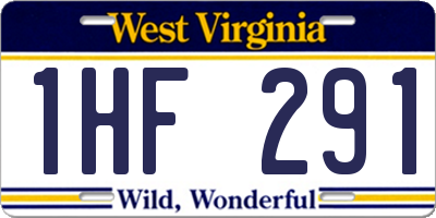 WV license plate 1HF291