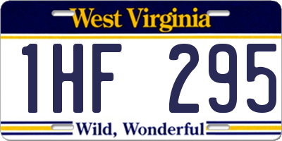 WV license plate 1HF295