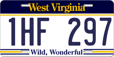 WV license plate 1HF297