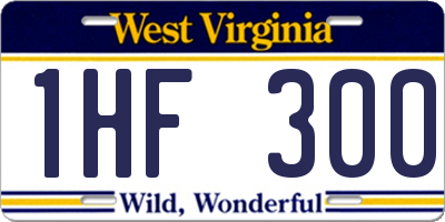 WV license plate 1HF300