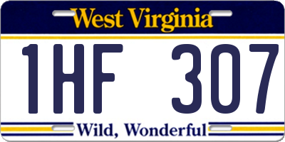 WV license plate 1HF307