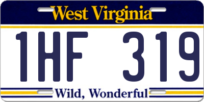 WV license plate 1HF319