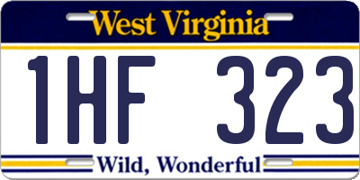 WV license plate 1HF323