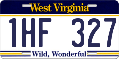 WV license plate 1HF327