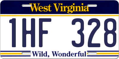 WV license plate 1HF328