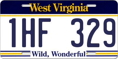 WV license plate 1HF329