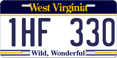 WV license plate 1HF330